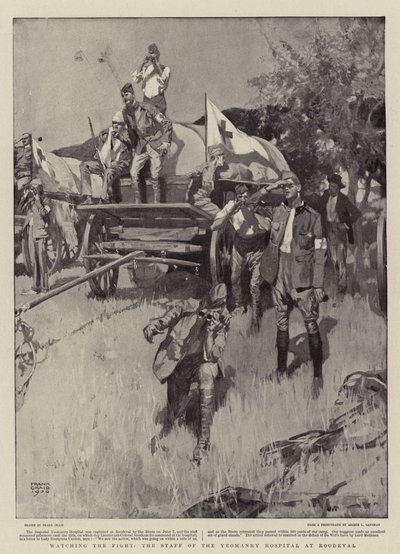 Oglądanie walki, personel szpitala Yeomanry w Roodeval autorstwa Frank Craig