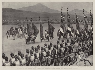 Przegląd wojsk chińskich tworzących garnizon Port Arthur, obecnie zainwestowanych przez Japonię autorstwa Frank Dadd