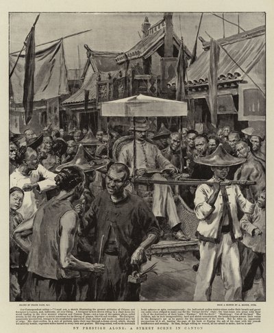 Tylko przez prestiż, scena uliczna w Kantonie autorstwa Frank Dadd