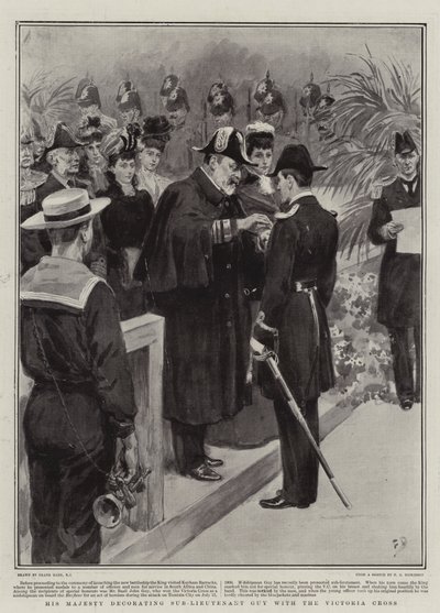 Jego Wysokość dekoruje podporucznika Krzyżem Wiktorii autorstwa Frank Dadd
