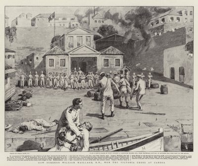 Jak chirurg William Maillard, RN, zdobył Krzyż Wiktorii pod Candia autorstwa Frank Dadd
