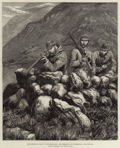 Książę Walii w Highlands, Deer-Drive w Invercauld autorstwa Frank Dadd