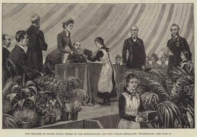 Księżna Walii wręcza nagrody w sierocińcu Metropolitan and City Police w Twickenham autorstwa Frank Dadd