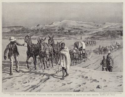 Powstanie w Rodezji, wagony z zaopatrzeniem przekraczające sztolnię rzeki Shashi w Tuli autorstwa Frank Dadd