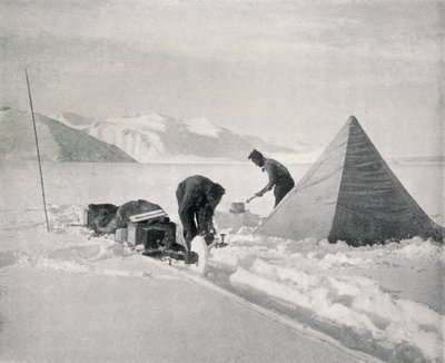Ciężkie sanki w New Snow Off Point Rozczarowanie, grudzień 1911, 1913 autorstwa Frank Debenham