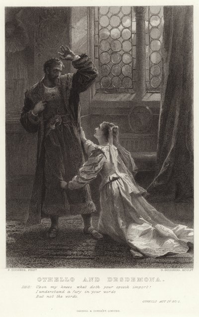 Otello i Desdemona, Otello, akt IV, Sc 2 autorstwa Frank Dicksee