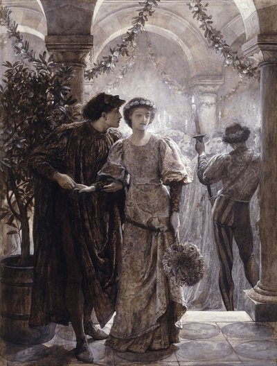 Sceny z Romea i Julii: Scena balowa autorstwa Frank Dicksee