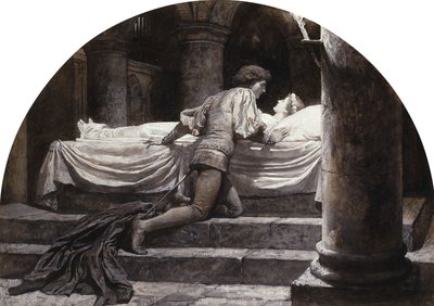 Sceny z Romea i Julii: Grób autorstwa Frank Dicksee