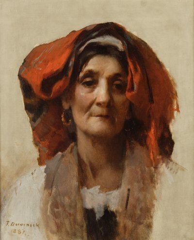 Głowa Włoszki, 1887 autorstwa Frank Duveneck