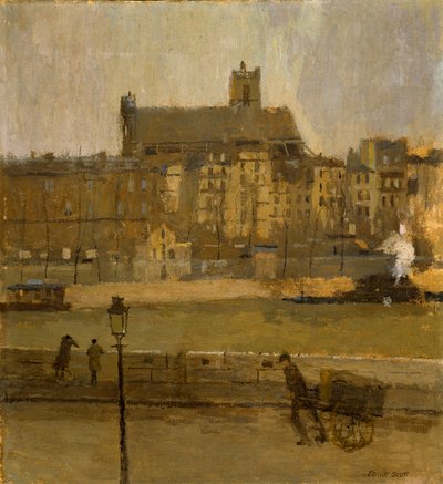 Quai de la Seine, kościół św. Gerwazego, b.d. autorstwa Frank Edwin Scott