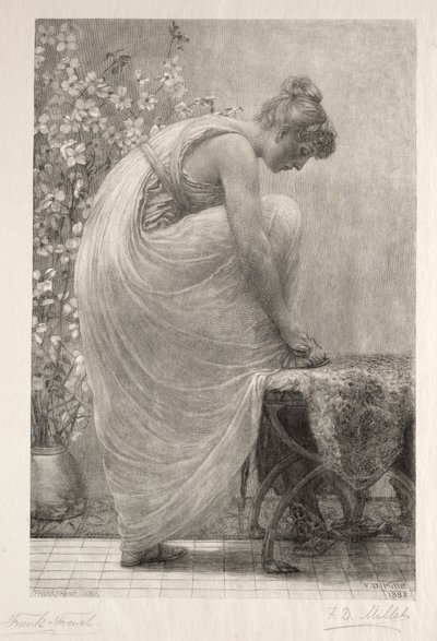 Sznurowanie sandałów, 1886. autorstwa Frank French