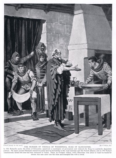 Morderstwo Thomasa Woodstocka, księcia Gloucester AD1336, 1920 autorstwa Frank Gillett