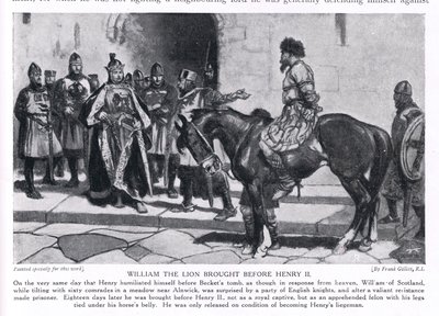 Wilhelm lew przyprowadzony przed Henryka II, lata 20. autorstwa Frank Gillett