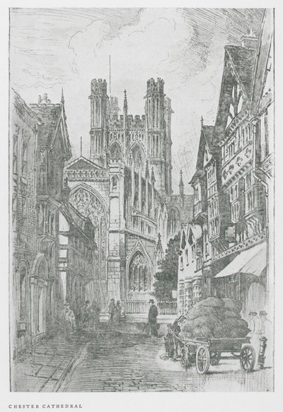 Katedra w Chester (litografia) autorstwa Frank Greenwood