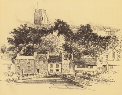 Zamek Clitheroe (litografia) autorstwa Frank Greenwood