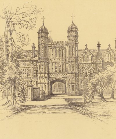 Rossall School (litografia) autorstwa Frank Greenwood