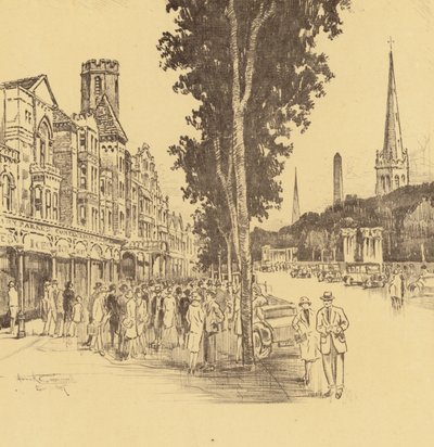 Southport, Lord Street (litografia) autorstwa Frank Greenwood