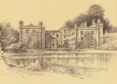 Towneley Hall, Burnley (litografia) autorstwa Frank Greenwood