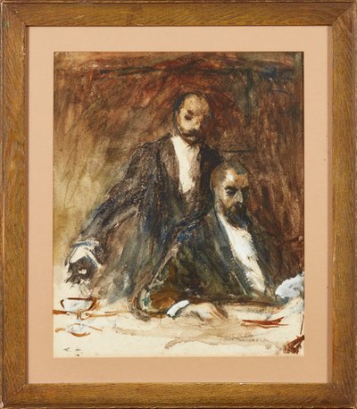 Kolejna szklanka, Sir? (akwarela) autorstwa Frank Holl