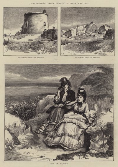 Eksperymenty z Gun-Cotton w pobliżu Hastings autorstwa Frank Holl
