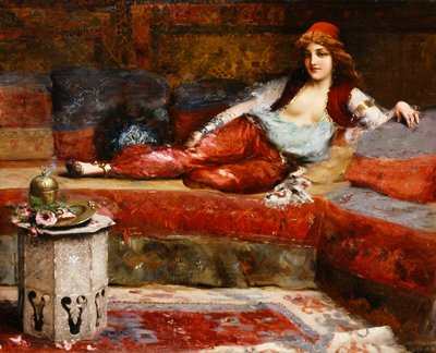 Kwiat Orientu, ok. 1890-1899 (olej na płótnie) autorstwa Frank Holman
