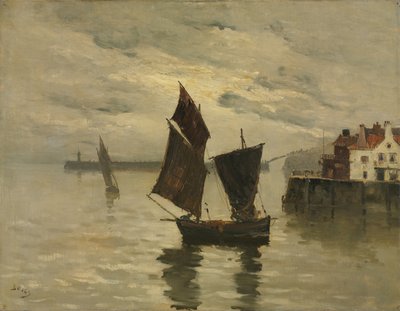 Scena portowa, niedatowane (olej na płótnie) autorstwa Frank Myers Boggs