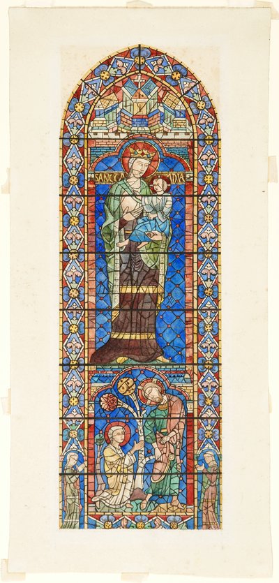 Studium witraży, północna część nawy, katedra w Chartres, Francja autorstwa Frank Randal