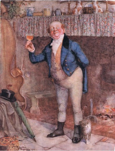 Pan Pickwick (Pickwick Papers) (kolorowa litografia) autorstwa Frank Reynolds