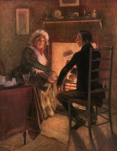 Pani Weller i pan Stiggins (kolorowa litografia) autorstwa Frank Reynolds