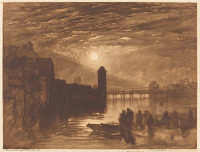 Światło księżyca na rzece autorstwa Frank Short, after Joseph Mallord William Turner