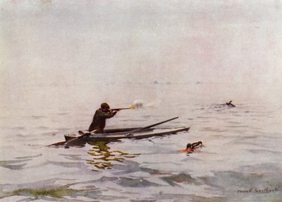 Norfolk Broads: Punt-Gunning na Breydon (kolor lito) autorstwa Frank Southgate