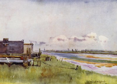 Norfolk Broads: Yarmouth z Breydon (kolor lito) autorstwa Frank Southgate