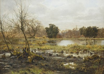 Scena wiejska, Frank Walton (olej na płótnie) autorstwa Frank Walton