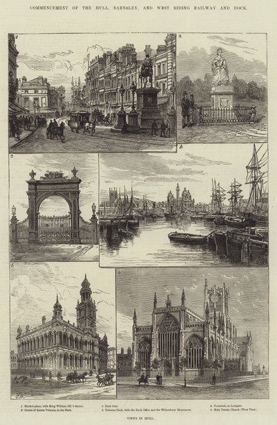 Rozpoczęcie budowy Hull, Barnsley i West Riding Railway and Dock autorstwa Frank Watkins