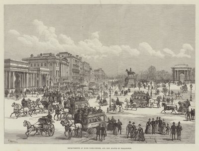 Ulepszenia w Hyde Park-Corner i nowa statua Wellington autorstwa Frank Watkins