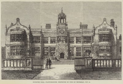 Ingestre Hall, Staffordshire, zniszczony przez pożar w czwartek, 12 października autorstwa Frank Watkins