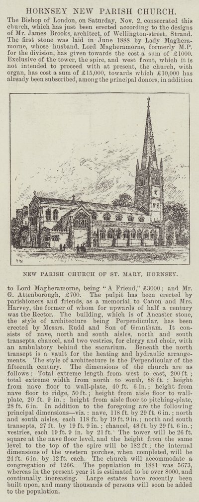 Nowy Kościół Parafialny Najświętszej Marii Panny, Hornsey autorstwa Frank Watkins