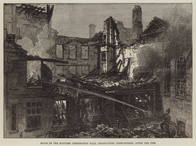 Ruiny Scottish Corporation Hall, Crane-Court, Fleet-Street, po pożarze autorstwa Frank Watkins