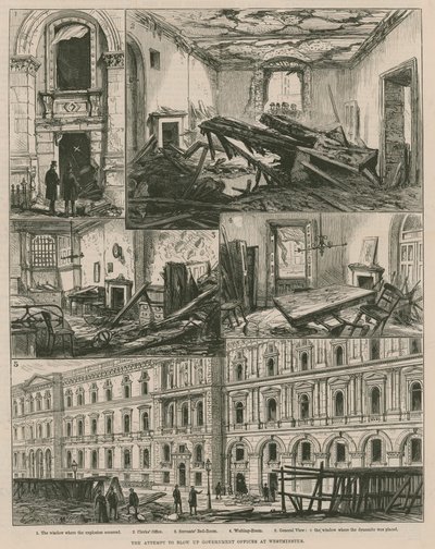 Próba wysadzenia w powietrze urzędów w Westminster (grafika) autorstwa Frank Watkins