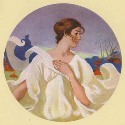 Cztery pory roku: Jesień (kolorowa litografia) autorstwa Frank Weston Benson