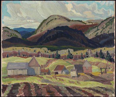 Budynki gospodarcze, La Cloche, 1932 (olej na laminowanej tekturze) autorstwa Franklin Carmichael