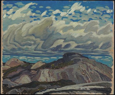 Październik, Cranberry Hills, 1943 (olej na płycie ze sklejki) autorstwa Franklin Carmichael