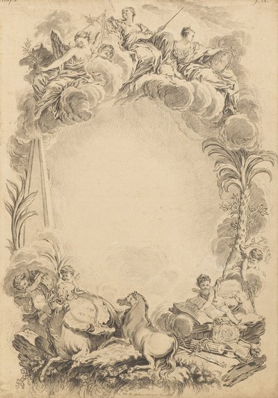 Projekt rozety na cześć Williama Earla Cowpera (ok. 1665-1723) autorstwa François Boucher