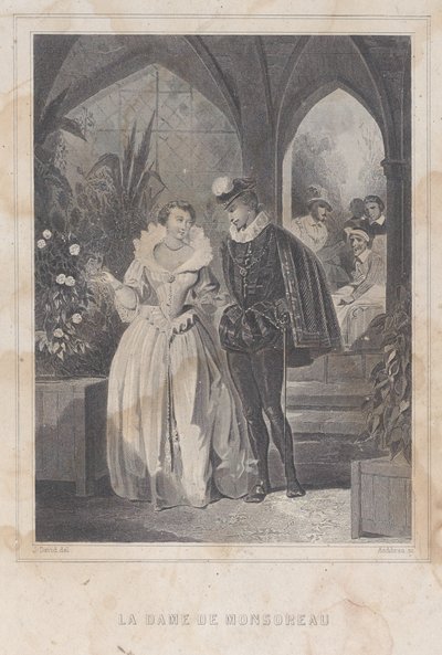 Pani Monsoreau La Dame de Monsoreau, 1830-65. autorstwa François Adolphe Bruneau Audibran