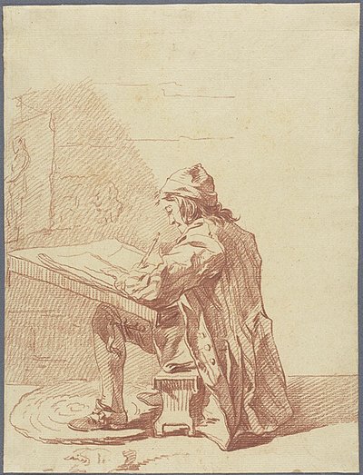 Artysta szkicujący w swojej pracowni autorstwa François André Vincent