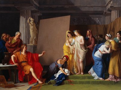 Zeuxis wybierający swoje modele na wizerunek Heleny spośród dziewcząt z Krotonu, ok. 1930 r. 1790. autorstwa François André Vincent