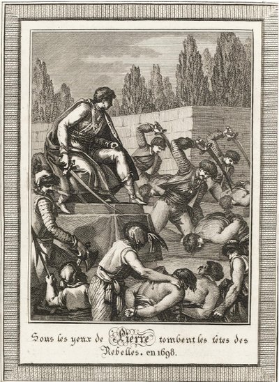 Wykonanie Streltsy. Od: Histoire de Russie Blin de Sainmore, c. 1800 autorstwa François Anne David