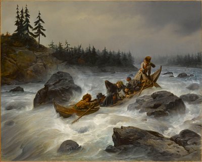 Książę Orleanu nad rzeką Muonio w Laponii, sierpień 1795, 1840. autorstwa François August Biard