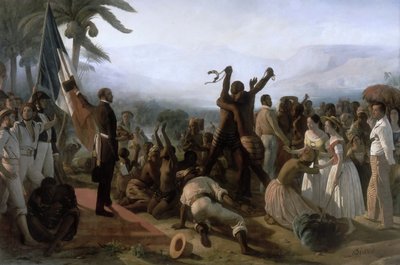 Proklamacja zniesienia niewolnictwa w koloniach francuskich, 27 kwietnia 1848 r autorstwa François Auguste Biard