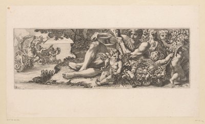 Triumf Galatei z Herkulesem i alegorycznymi postaciami na brzegu Mitologiczne postacie nad wodą (tytuł serii) autorstwa François Bignon (attributed to)